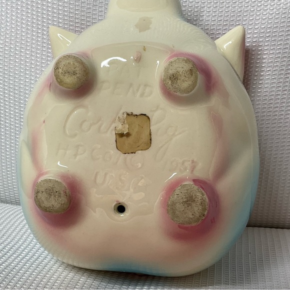 Vintage 1957 Hull Pottery Corky Pig Blue Pink
Ceramic Piggy Bank Cork Nose Plug - Picture 6 of 9
